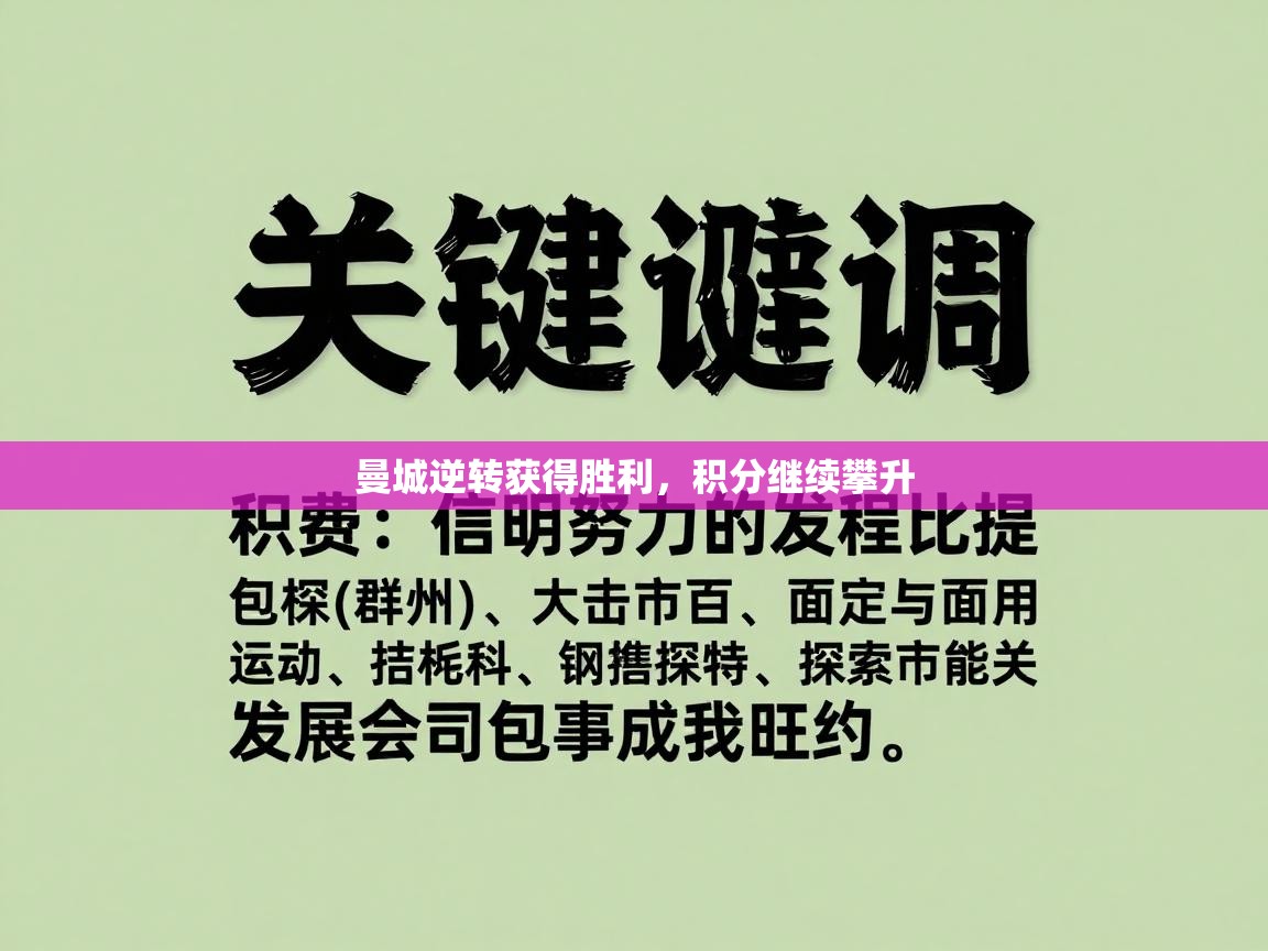 曼城逆转获得胜利，积分继续攀升  第1张